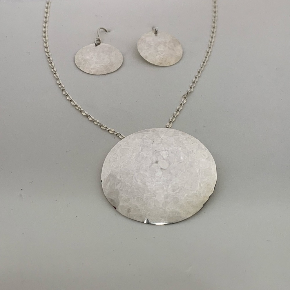 Silver Pendant and earrings